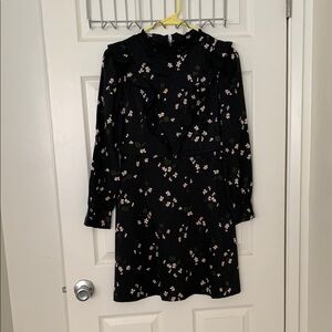 Ann Taylor Black and White Mock Neck Sheath Dress